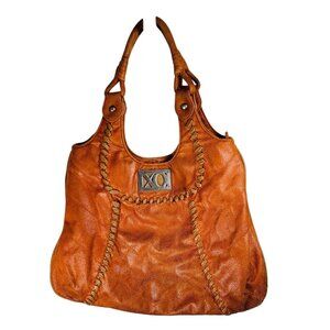 XOXO Shoulder Bag Brown Suede Fabric Stitched